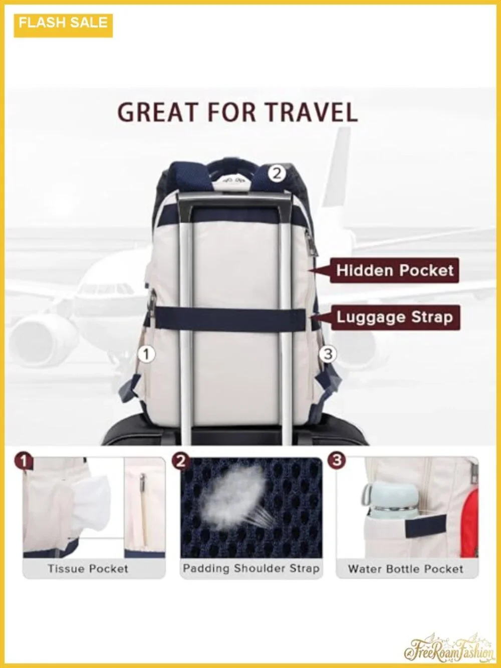 Large Travel Laptop Backpack with USB Port Women Nylon Anti-Theft Daypack